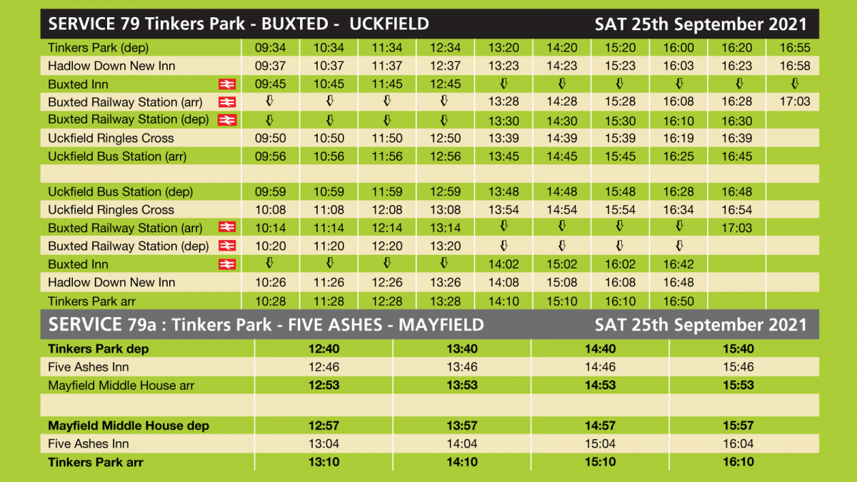 Open Day 2021 bus Timetable – Saturday 25th Sept